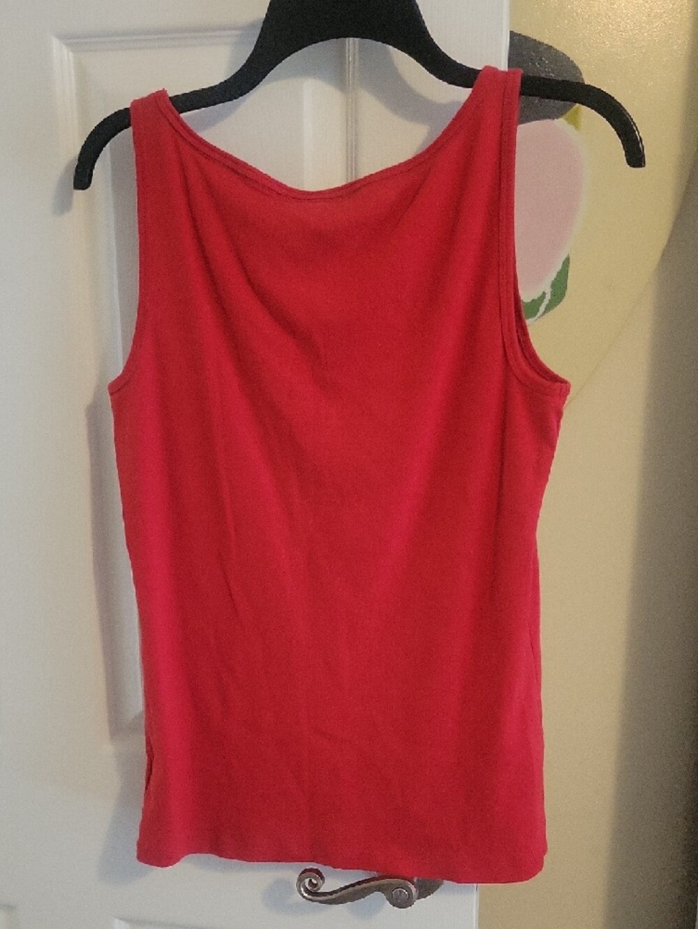 Lauren Ralph Lauren SzLg 100% Cotton Bright Red Scoop neck sleeveless Tank - Picture 3 of 3